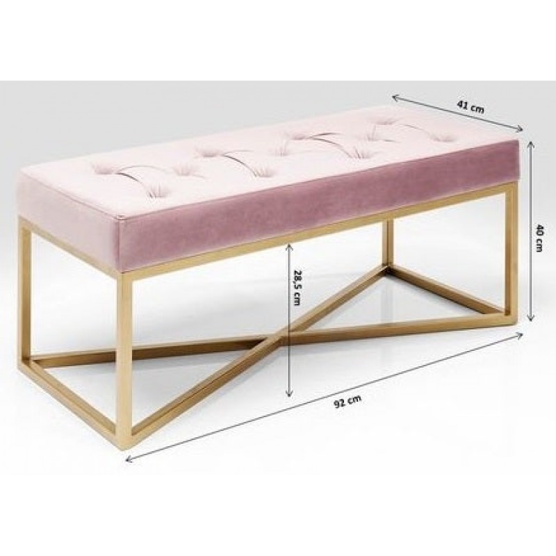 Bench Crossover Rose Brass 90x40cm